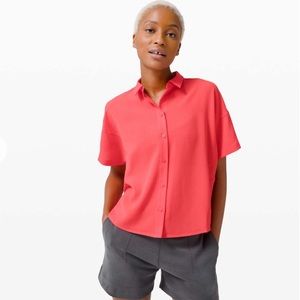 Lululemon Full Day Ahead Short Sleeve Shirt Carnation Red